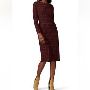 Sita Murt burgundy plaid midi dress